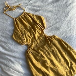 Abercrombie & Fitch Yellow Side Cutout Dress